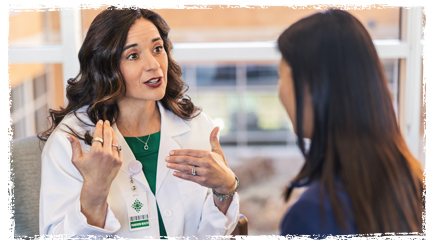 Doctor having conversation with patient