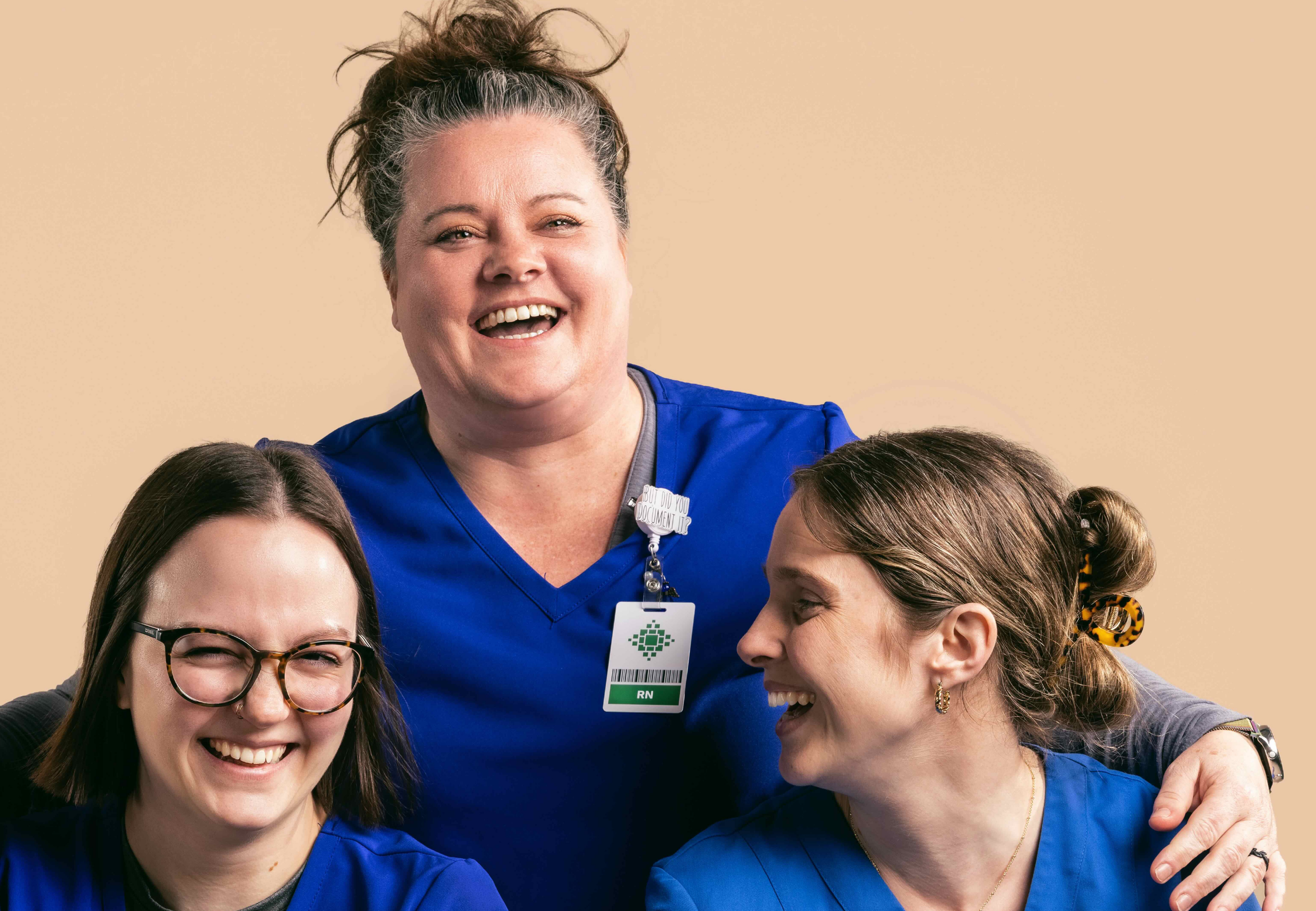 three parkview co-workers laughing