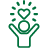 Icon of person with hands raised