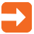 orange arrow icon in orange