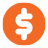 Dollar sign orange icon