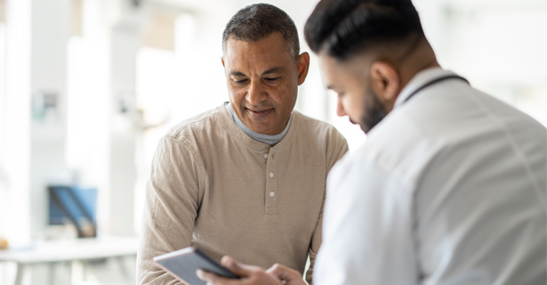 Doctor talking with patient