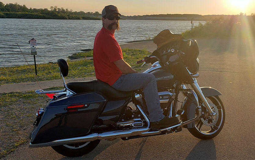 Man on a motorcycle
