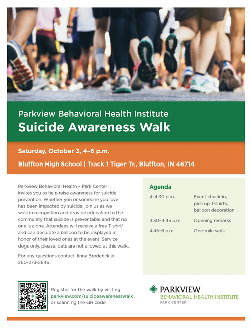 Suicide Awareness Walk flyer