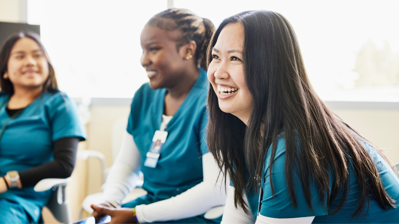 Student nurses smiling