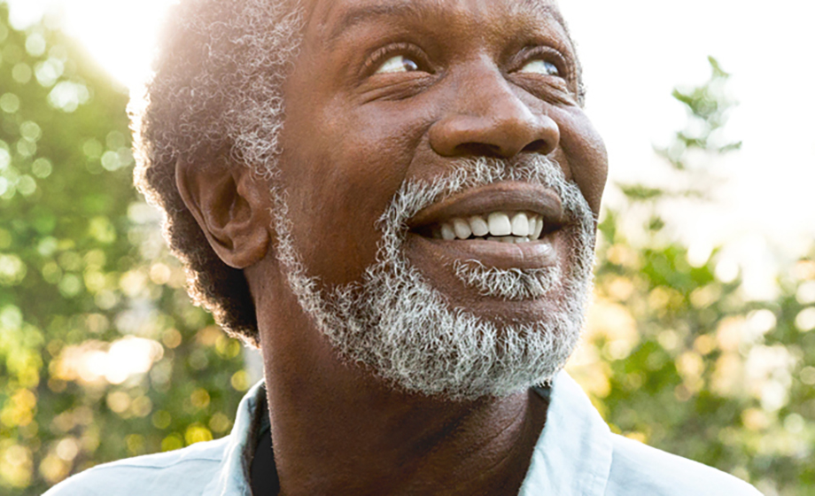Elderly man smiling