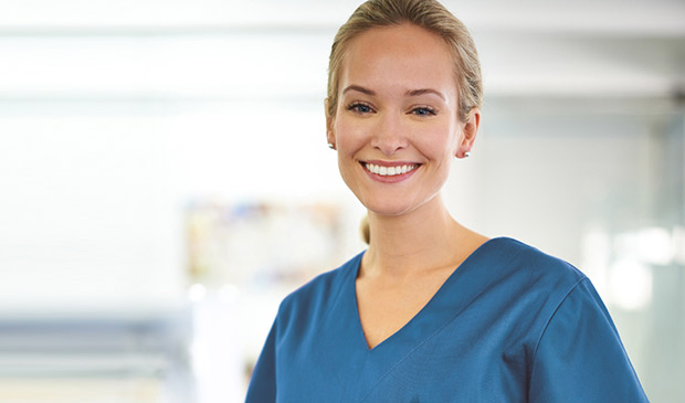 Travel nurse smiling