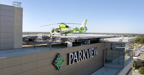 Parkview Regional Medical Center with Samaritan helicopter