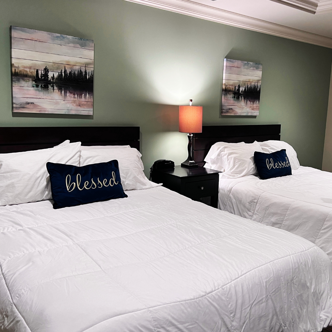 Cozy guest room with two beds