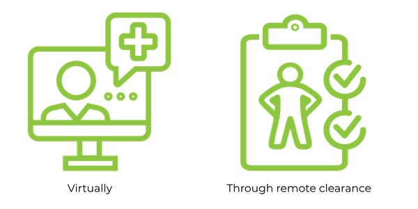 Virtual appointment and clearance icon graphics